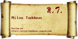 Milos Taddeus névjegykártya